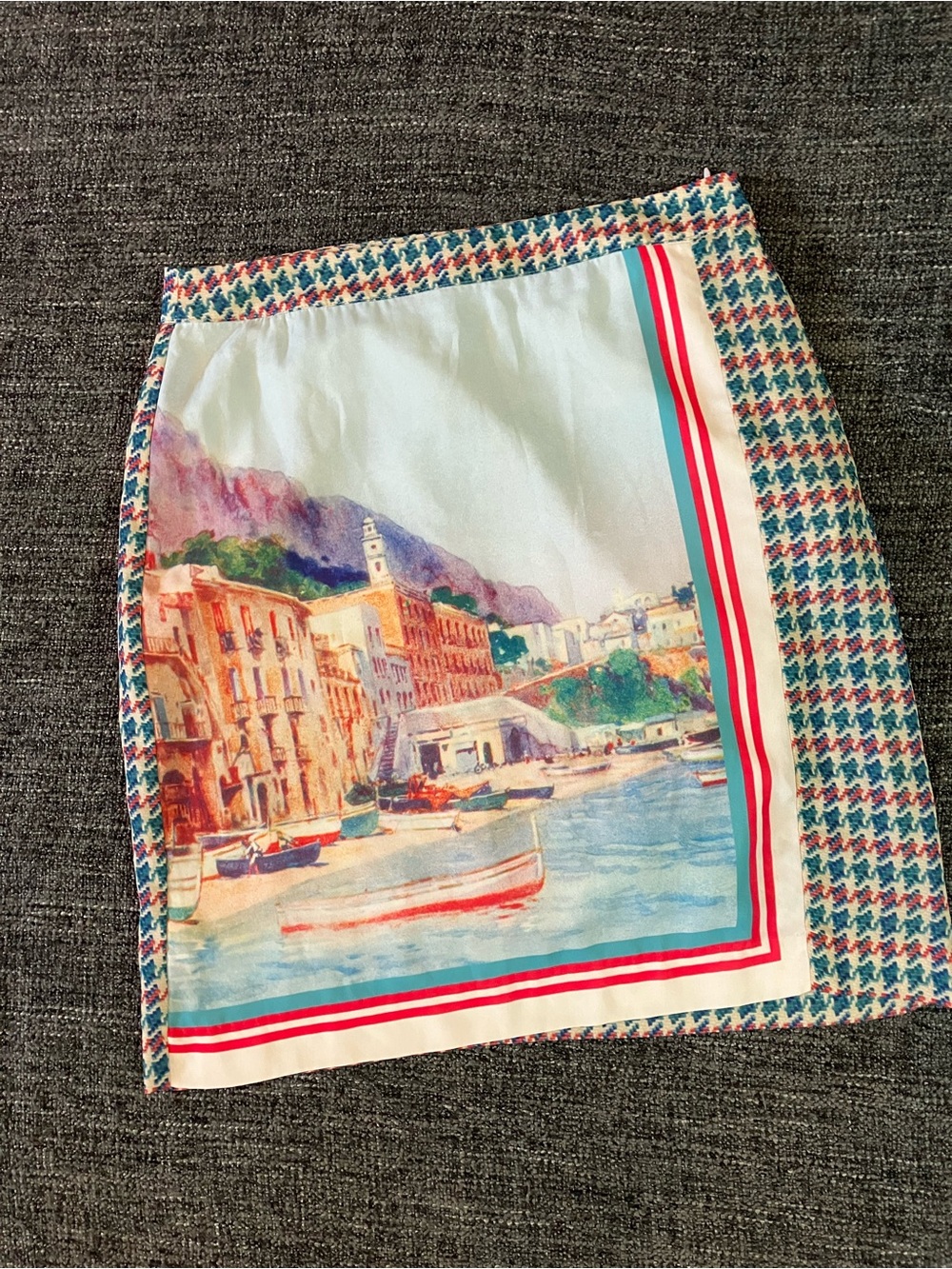 Scenic Coastal Print S Pencil Skirt